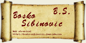 Boško Sibinović vizit kartica